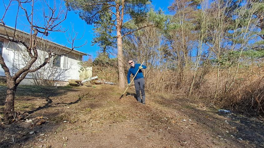 Det var en hel del att räfsa för att få rent och snyggt.