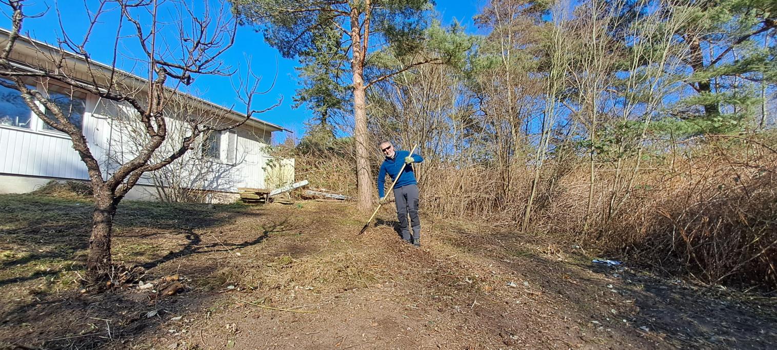 Det var en hel del att räfsa för att få rent och snyggt.